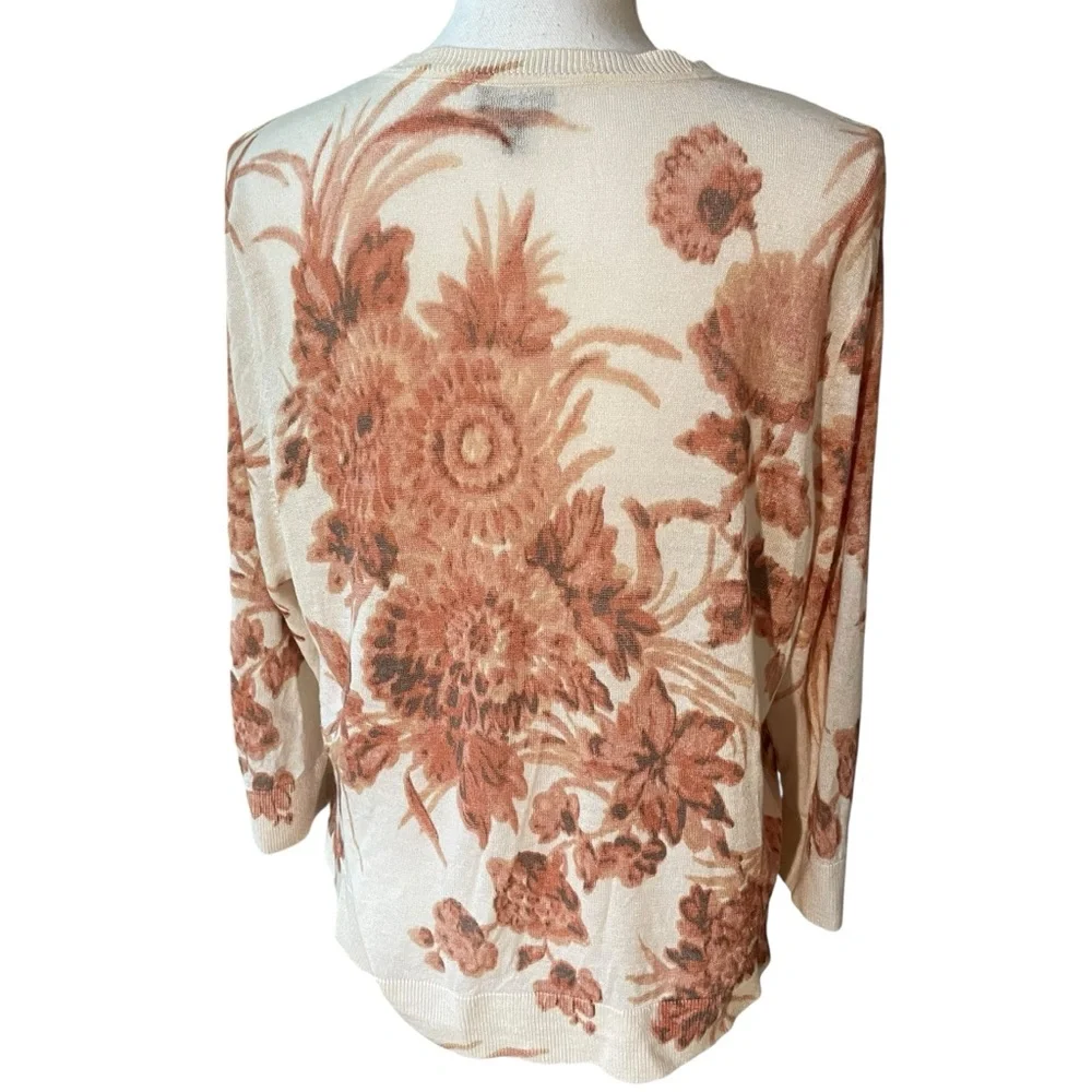 Talbots Lightweight Floral Cardigan Sweater.  Size 2X - Picture 3 of 5
